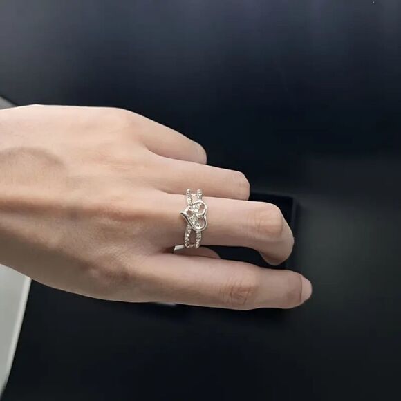 New - Infinity Heart Rhinestones Promise Ring - Size 9 - Picture 5 of 10